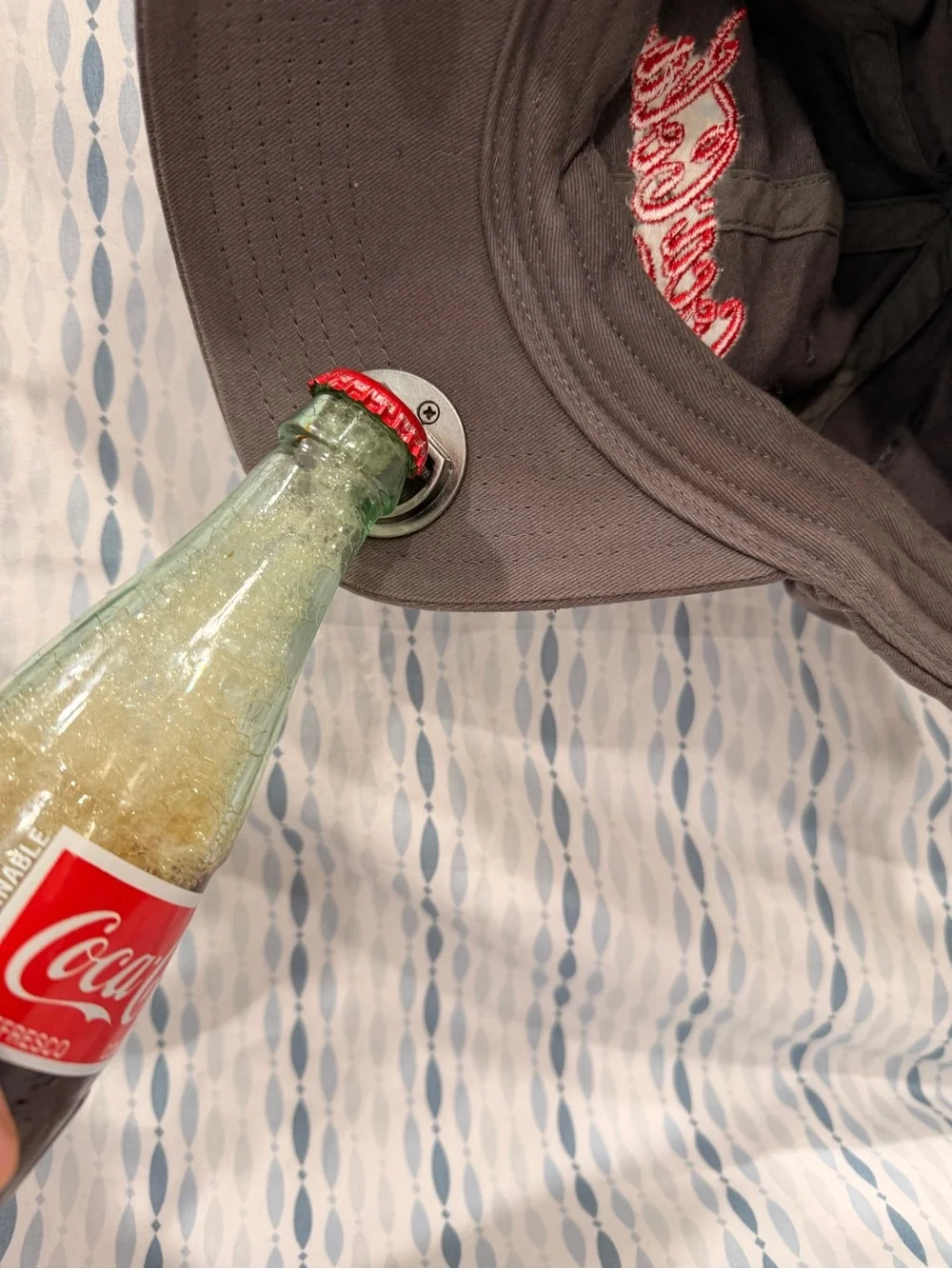 Coca Cola Gray Baseball Cap with Red Embroidered Logo